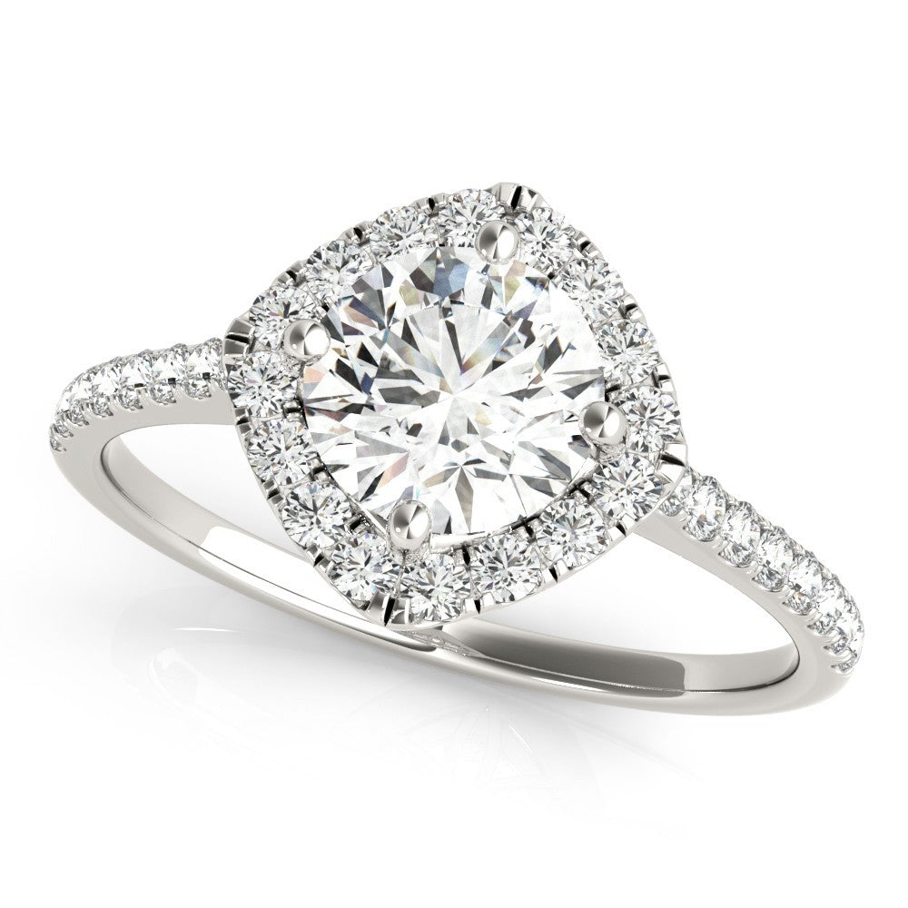 2.00 Ct DE/VS Lab-Grown Diamond Halo Engagement Ring in Platinum