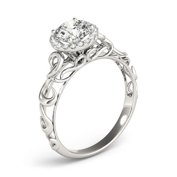 2.00 Ct DE/VS Lab-Grown Diamond Halo Engagement Ring in 18K Yellow Gold ÐUK Made