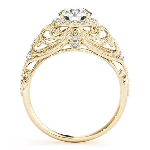 2.00Ct DE/VS Lab Grown Round Diamond Halo Engagement Ring 18K Rose Gold