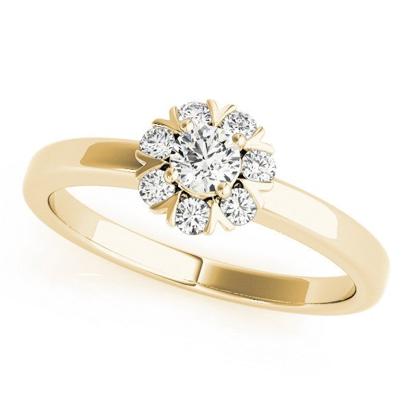 Lab-Grown Diamond Halo Engagement Ring in 18K Yellow Gold ÐUK Made