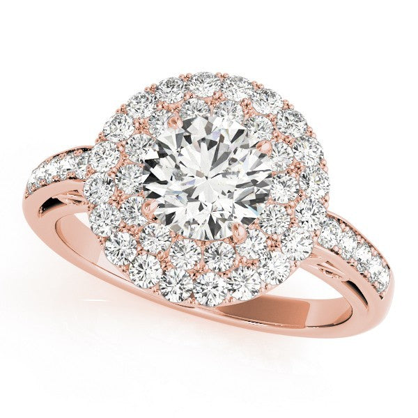 4.00 Carat DE/VS Lab Grown Round Cut Diamond Halo Engagement Ring 18K White Gold