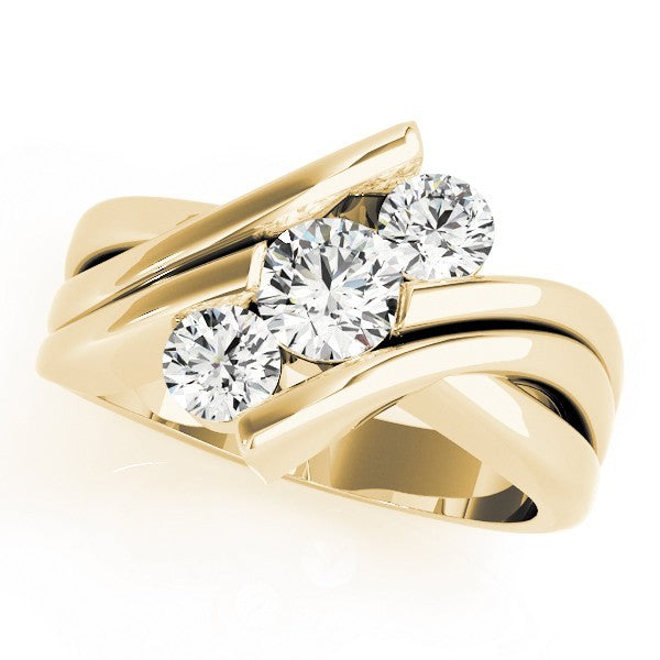 Round Cut Lab Grown Diamonds 3 Stone Engagement Ring DE/VS 2.00 Ct