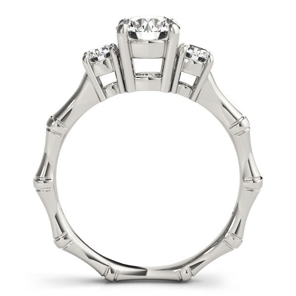 Lab Grown Round Cut Diamond 3 Stone Engagement band Platinum 2CT DE/VS