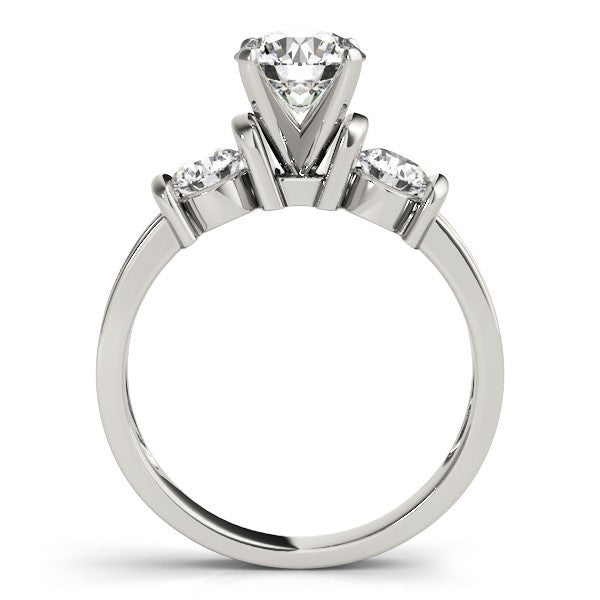 Lab Grown Round Diamond 3 Stone Engagement Ring In DE/VS 2CT Platinum