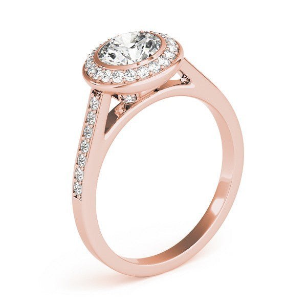 2.00 Carat DE/VS Lab Grown Round Cut Diamond Halo Engagement Ring 18K White Gold