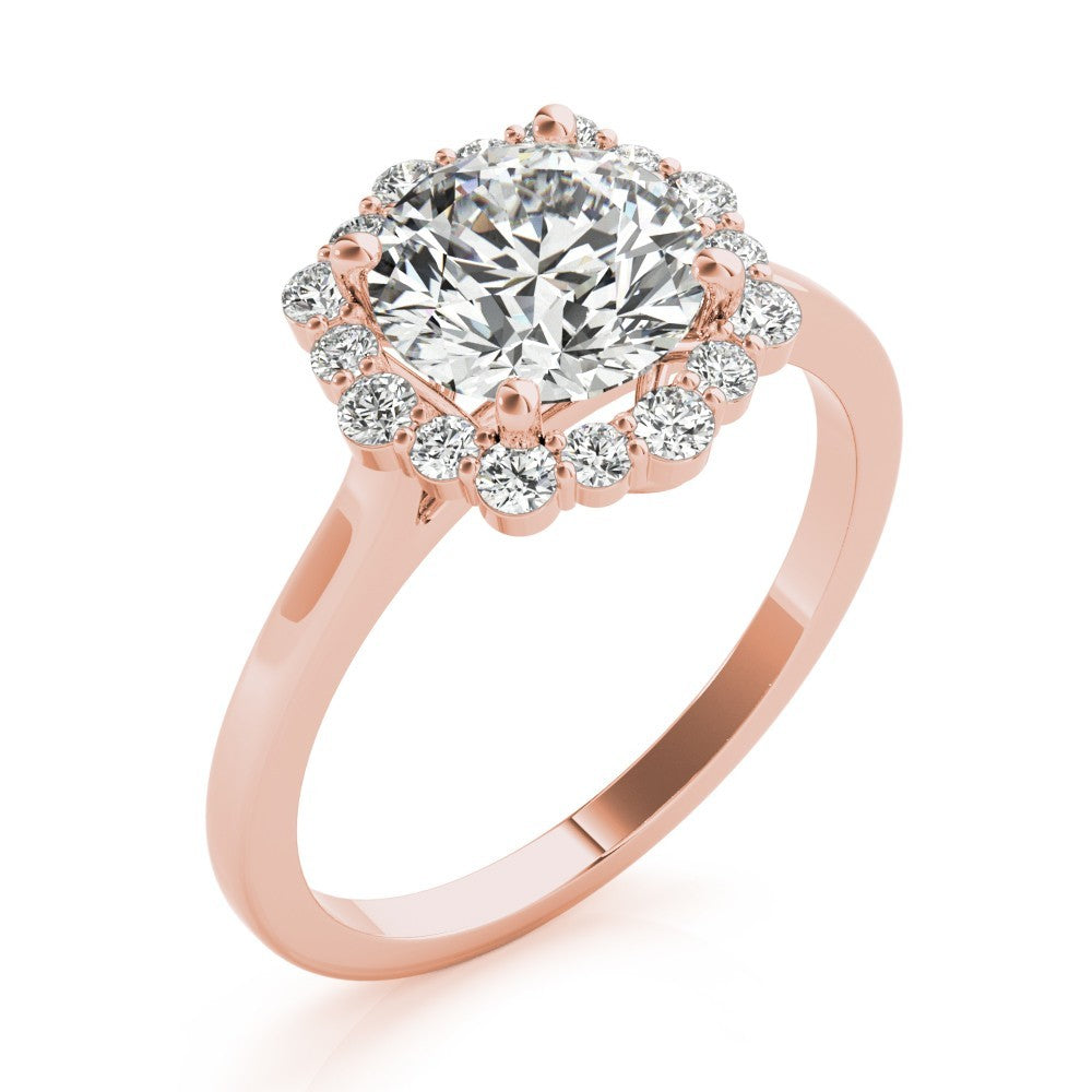 Lab-Grown Diamond Halo Engagement Ring in Platinum UK Hallmarked