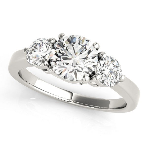 Round Cut 2CT DE/VS Lab Grown Diamond Trilogy Engagement Ring Platinum