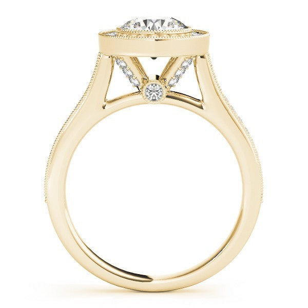 Lab-Grown Diamond Halo Engagement Ring in 18K Rose Gold