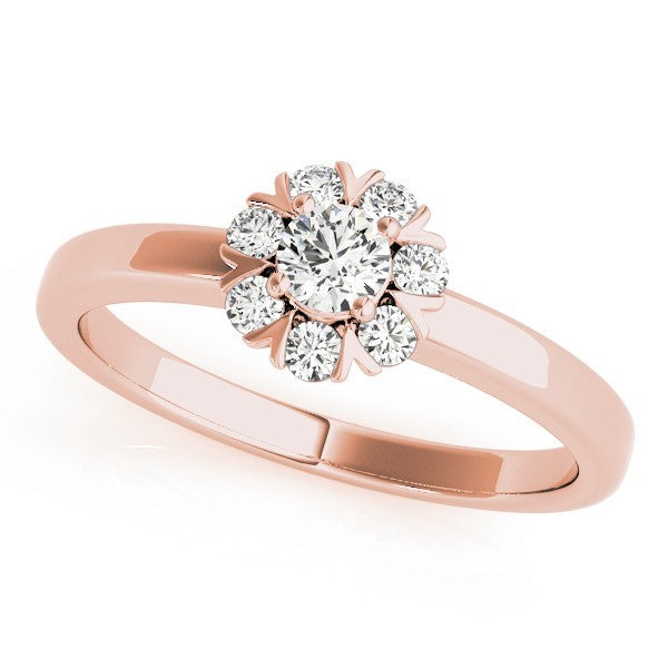 Lab-Grown Diamond Halo Engagement Ring in 18K Yellow Gold ÐUK Made