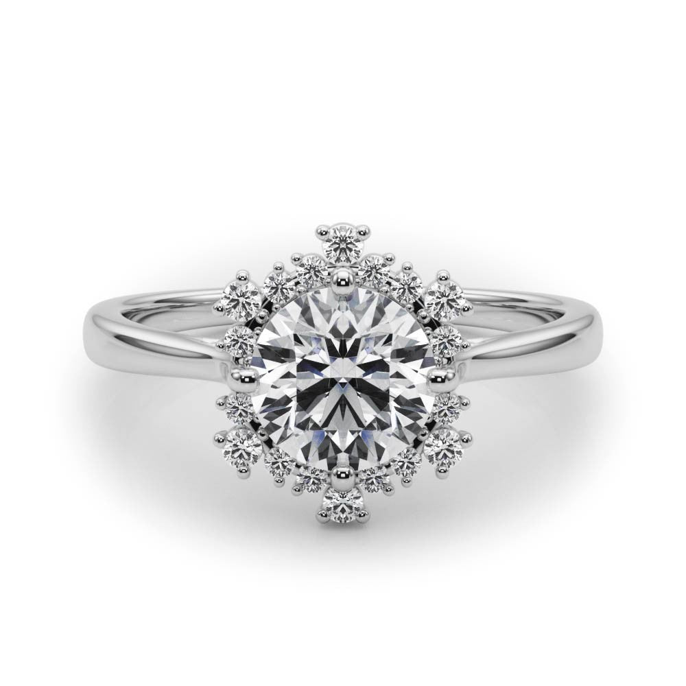 Lab-Grown Diamond Halo Engagement Ring in Platinum UK Hallmarked