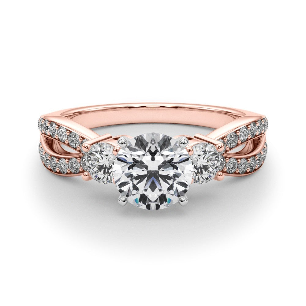 Platinum Lab Grown Diamond Designer Trilogy Engagement Ring - 2.0CT DE/VS