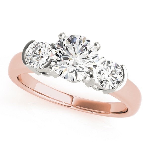 Platinum 3 Stone Engagement Ring DE/VS 2.00Ct Lab Grown Round Diamond Prong Set