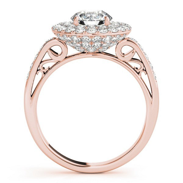 4.00 Carat DE/VS Lab Grown Round Cut Diamond Halo Engagement Ring 18K White Gold