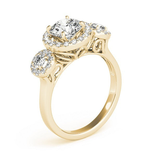 2.00 Carat DE/VS Lab Grown Round Cut Diamond Halo Engagement Ring 18K White Gold