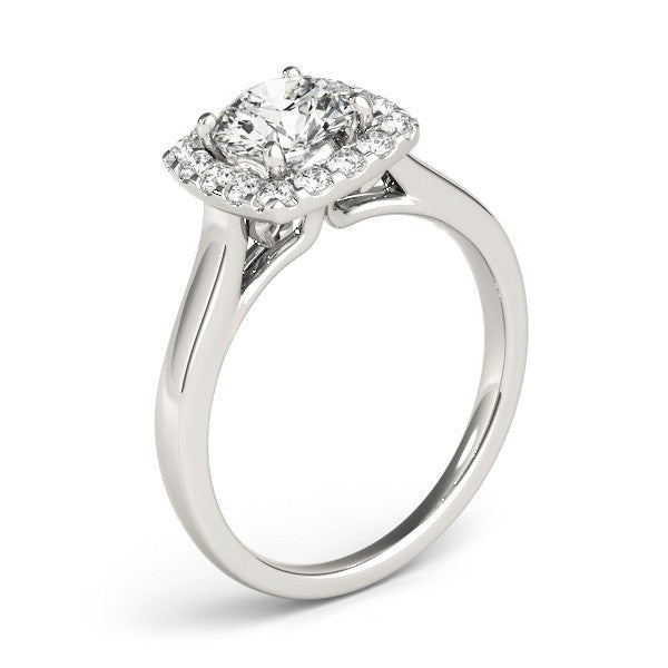 2.00Ct Lab Grown Round Diamond Halo Engagement Ring 18K Yellow Gold