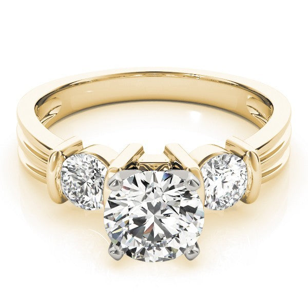 Lab Grown Round Diamond 3 Stone Engagement Ring In DE/VS 2CT Platinum