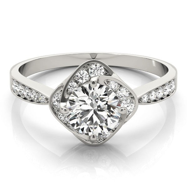 2.00 Ct Lab-Grown Diamond Halo Engagement Ring in 18K White Gold
