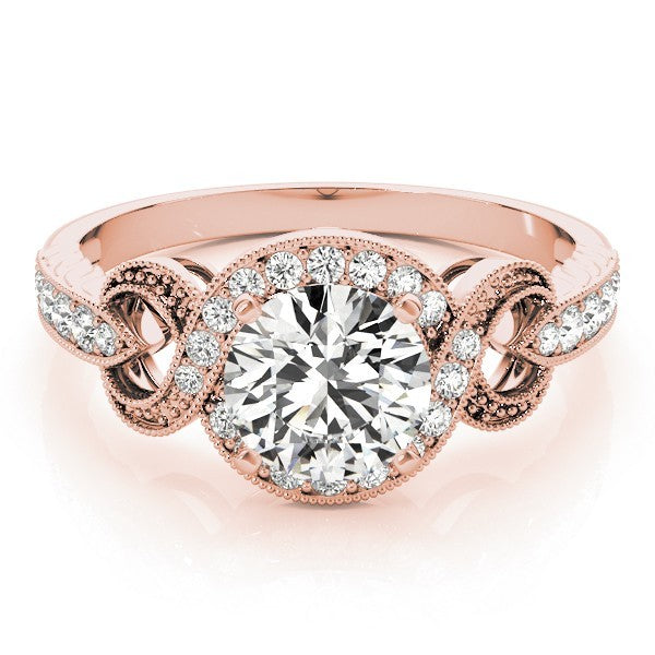 2.00Ct DE/VS Lab Grown Round Diamond Halo Engagement Ring 18K Yellow Gold