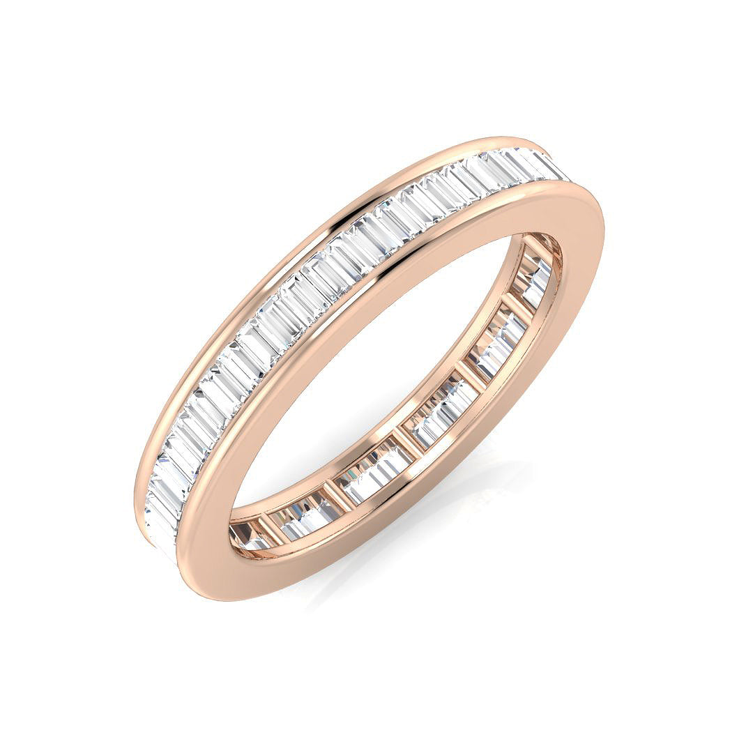 0.50-3.00ct Lab-Grown Baguette Cut D/VVS Diamond Channel Set Full Eternity Ring.