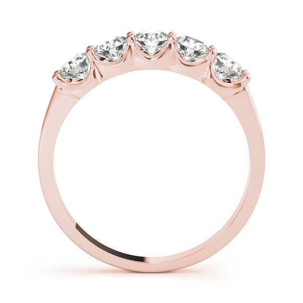 0.25Ct - 2.25Ct Lab-Grown Round Diamond U-Shaped Open Basket Shared Prong Setting 5-Stone Diamond Ring, DE Color VVS Clarity