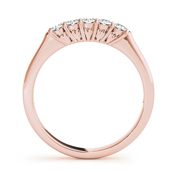 0.50ct Lab-Grown Round Diamond 5-Stone Shared Prong Setting Diamond Ring, DE Color VVS Clarity