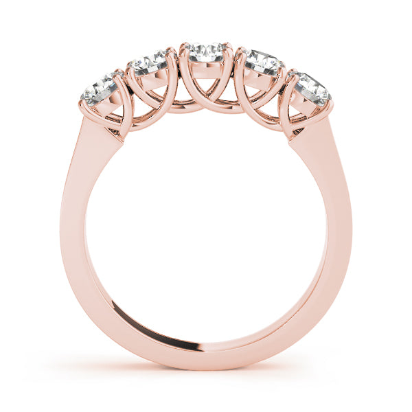 0.25Ct - 3.00Ct Lab-Grown Round Diamond Scalloped Basket Setting 5-Stone Diamond Ring, DE Color VVS Clarity