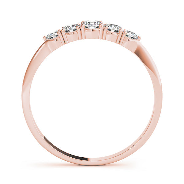 0.25ct Lab-Grown Round Diamond 5-Stone Minimal Shared Prong Setting Diamond Ring, DE Color VVS Clarity