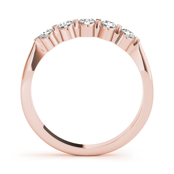 0.50ct Lab-Grown Round Diamond 5-Stone Bar Setting Diamond Ring, DE Color VVS Clarity