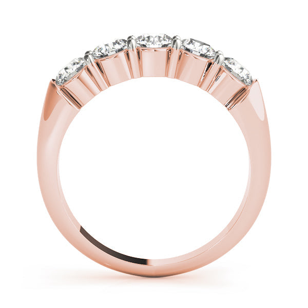 0.25Ct - 1.00Ct Lab-Grown Round Diamond Graduated Bar Style Setting 5-Stone Diamond Ring, DE Color VVS Clarity