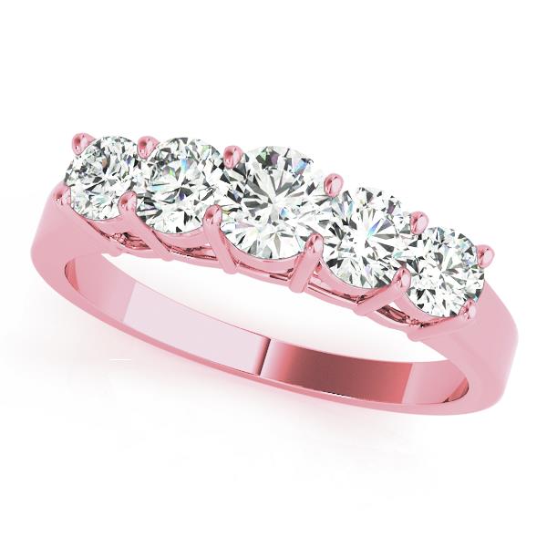 0.25Ct - 1.00Ct Lab-Grown Round Diamond Rectangular Basket Style Shared Prong Setting 5-Stone Diamond Ring, DE Color VVS Clarity