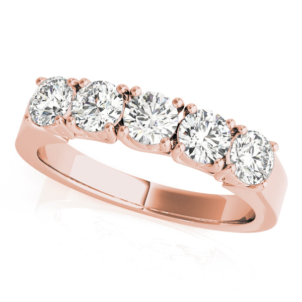 0.25Ct - 3.00Ct Lab-Grown Round Diamond Scalloped Basket Setting 5-Stone Diamond Ring, DE Color VVS Clarity