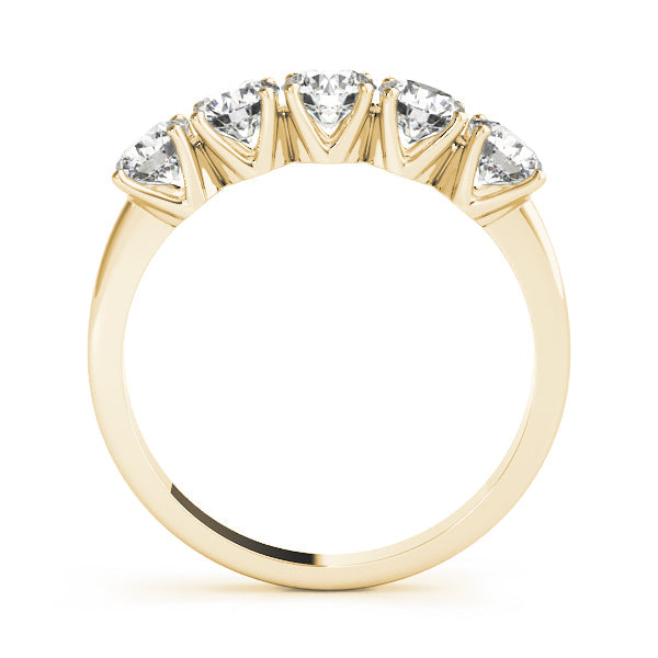 1.00ct Lab-Grown Round Diamond 5-Stone Traditional Trellis Setting Diamond Ring, DE Color VVS Clarity