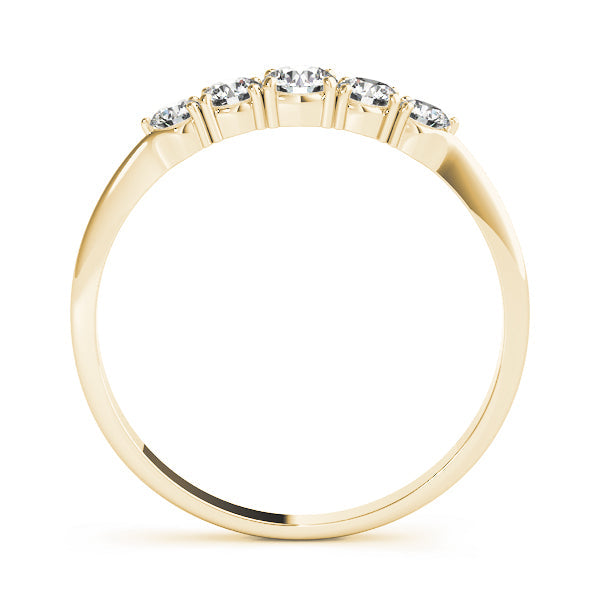 0.25ct Lab-Grown Round Diamond 5-Stone Minimal Shared Prong Setting Diamond Ring, DE Color VVS Clarity