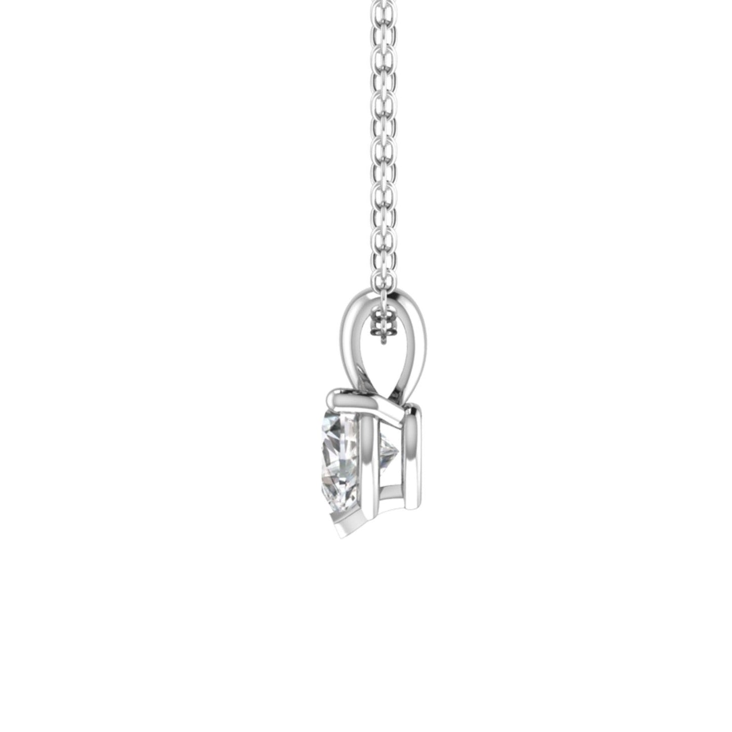 Natural Heart Cut Diamond Claw Set Solitaire Pendant in Gold