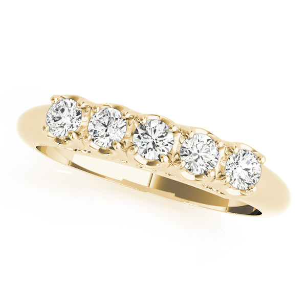 0.33ct Lab-Grown Round Diamond 5-Stone French Style Prong Setting Diamond Ring, DE Color VVS Clarity