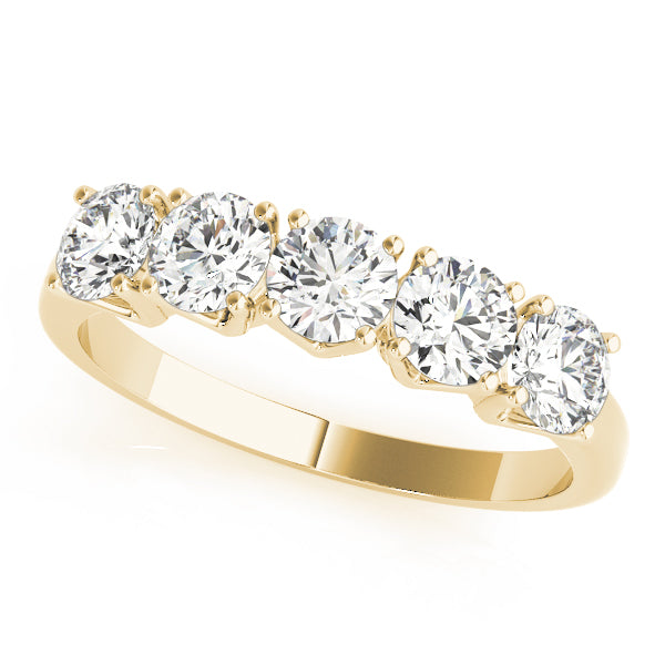 1.00ct Lab-Grown Round Diamond 5-Stone Traditional Trellis Setting Diamond Ring, DE Color VVS Clarity