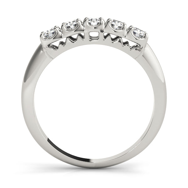 0.33ct Lab-Grown Round Diamond 5-Stone French Style Prong Setting Diamond Ring, DE Color VVS Clarity