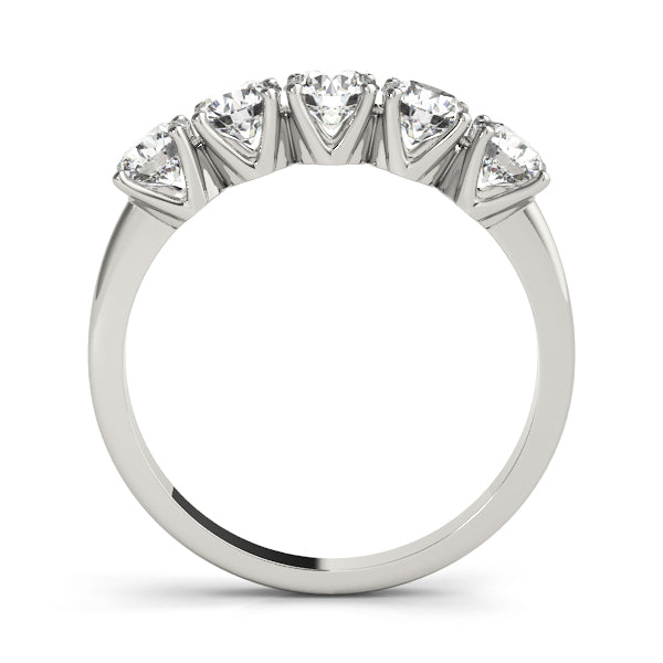 1.00ct Lab-Grown Round Diamond 5-Stone Traditional Trellis Setting Diamond Ring, DE Color VVS Clarity
