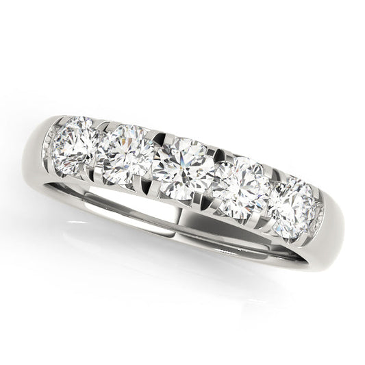 0.25Ct - 1.50Ct Lab-Grown Round Diamond Flush Prong Setting with Channel Inspired Illusion 5-Stone Diamond Ring, DE Color VVS Clarity
