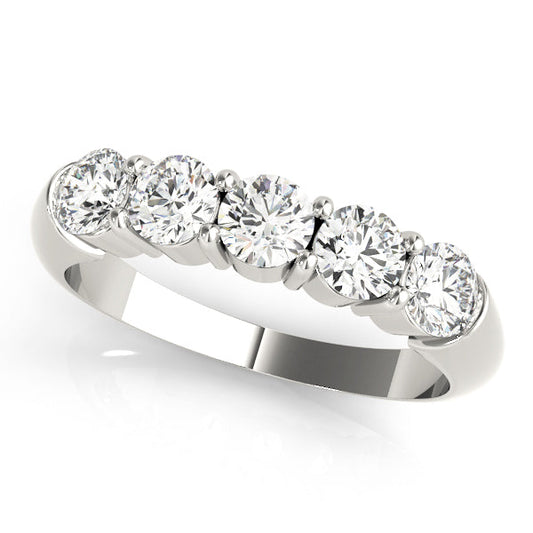 0.25Ct - 1.00Ct Lab-Grown Round Diamond Graduated Bar Style Setting 5-Stone Diamond Ring, DE Color VVS Clarity