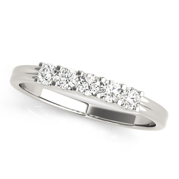 0.20Ct - 1.65Ct Lab-Grown Round Diamond Shared Prong Setting 5-Stone Diamond Ring, DE Color VVS Clarity