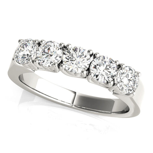 0.25Ct - 3.00Ct Lab-Grown Round Diamond Scalloped Basket Setting 5-Stone Diamond Ring, DE Color VVS Clarity
