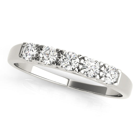 0.10Ct - 1.00Ct Lab-Grown Round Diamond U-Shared Prong Setting 5-Stone Diamond Ring, DE Color VVS Clarity