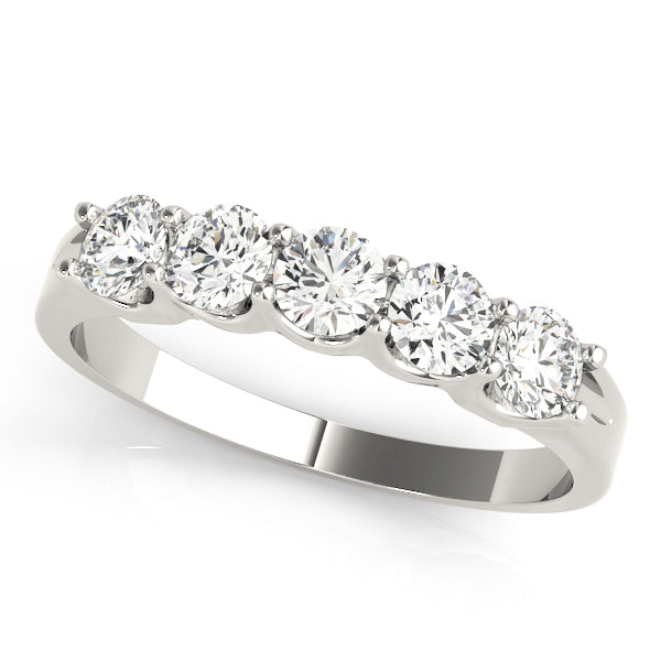 0.25Ct - 2.25Ct Lab-Grown Round Diamond U-Shaped Open Basket Shared Prong Setting 5-Stone Diamond Ring, DE Color VVS Clarity