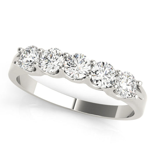 0.25Ct - 2.25Ct Lab-Grown Round Diamond U-Shaped Open Basket Shared Prong Setting 5-Stone Diamond Ring, DE Color VVS Clarity