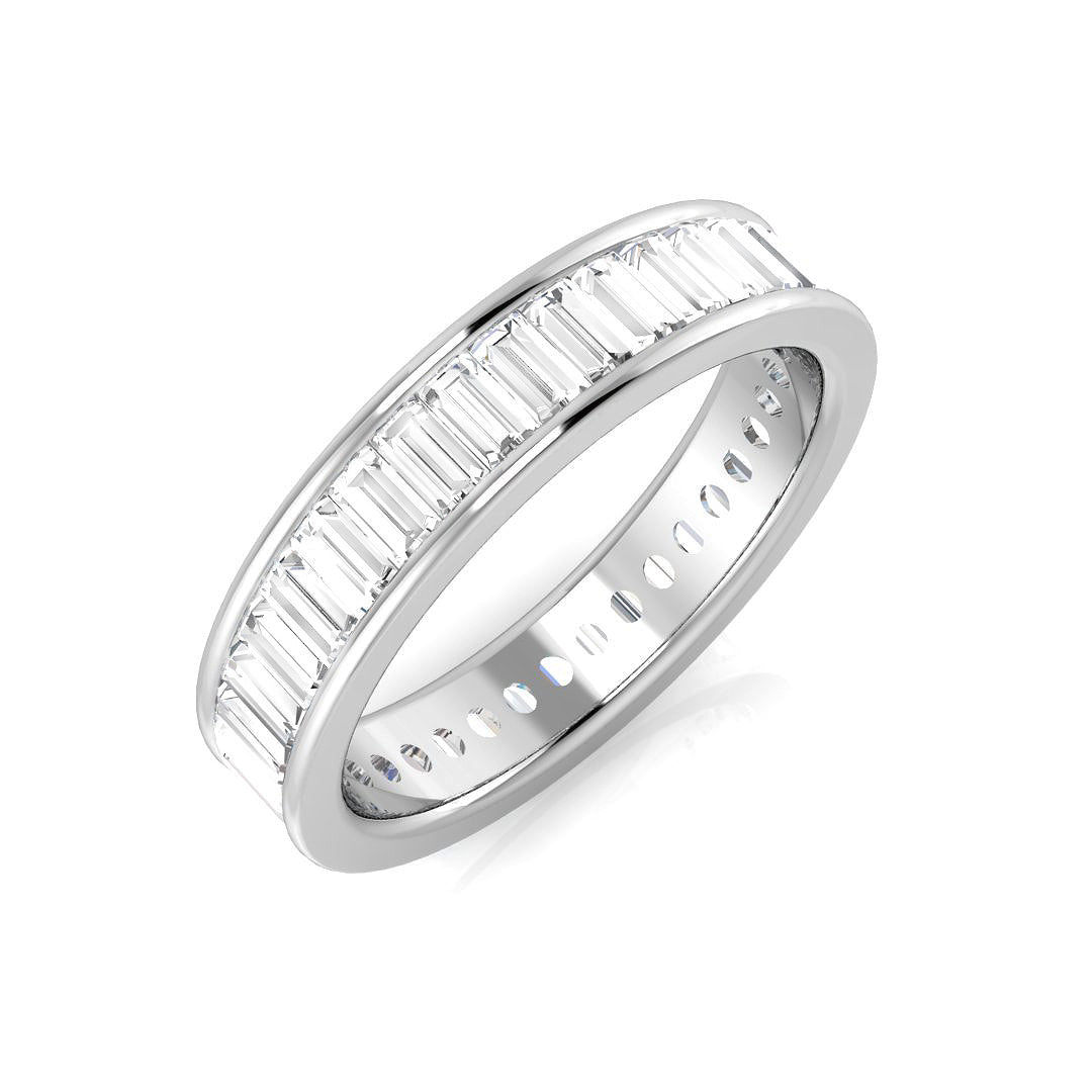 0.50-3.00ct Lab-Grown Baguette Cut D/VVS Diamond Channel Set Full Eternity Ring.