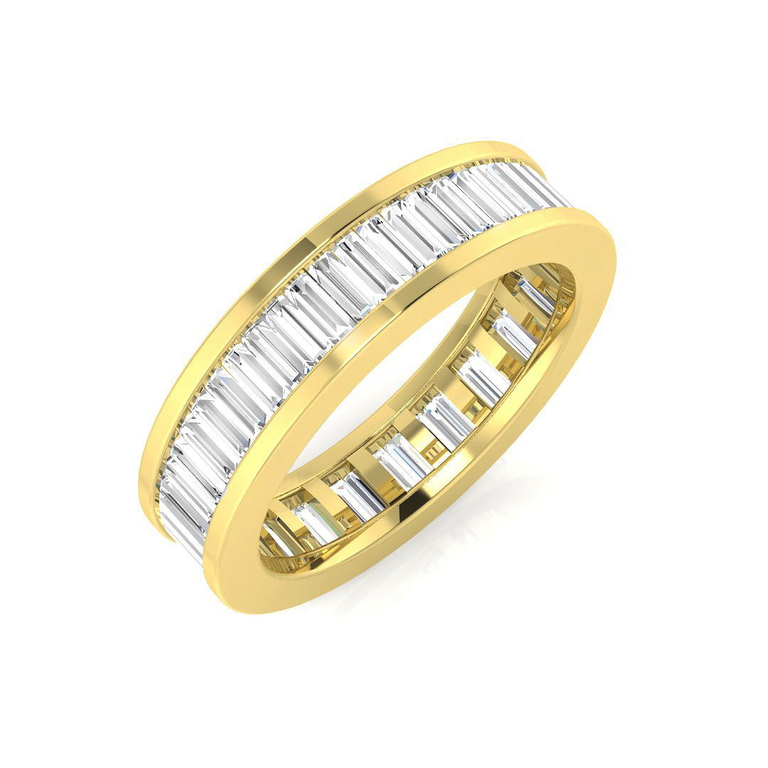 0.50-3.00ct Lab-Grown Baguette Cut D/VVS Diamond Channel Set Full Eternity Ring.
