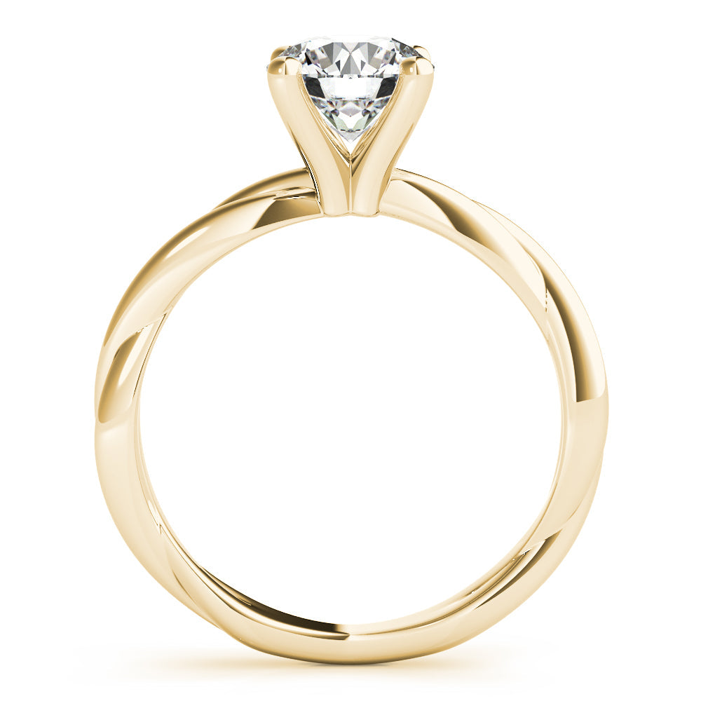 IGI Lab-Grown Round Cut D-VVS Diamond Twisted Engagement Ring.