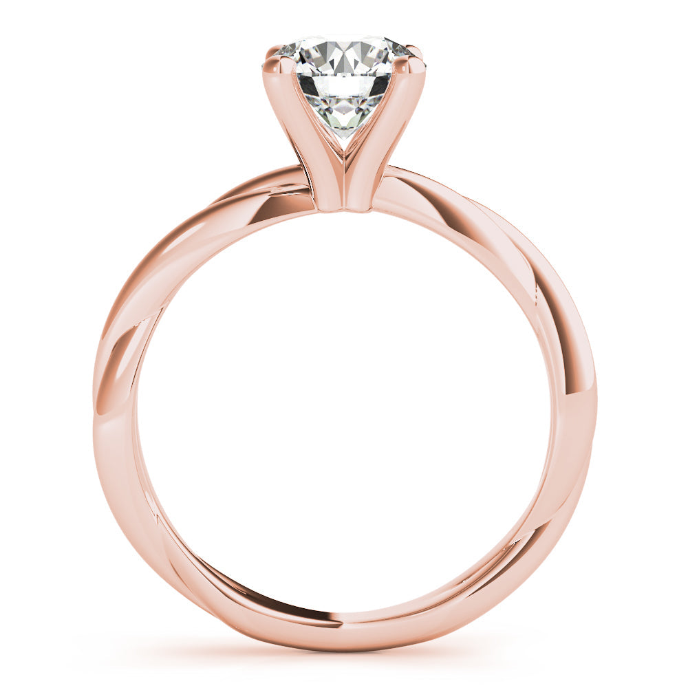 IGI Lab-Grown Round Cut D-VVS Diamond Twisted Engagement Ring.