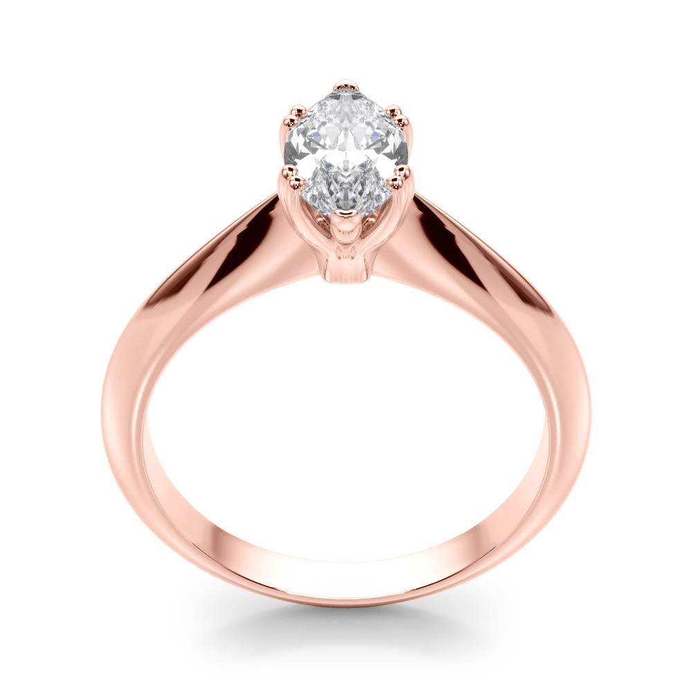 IGI Lab-Grown Marquise Cut Diamond Double Prong Solitaire Engagement Ring.
